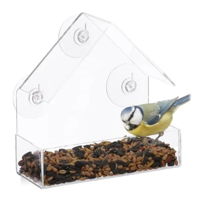 Afbeelding van Relaxdays Vogelvoederhuisraam Voedersilo 3 zuignappen