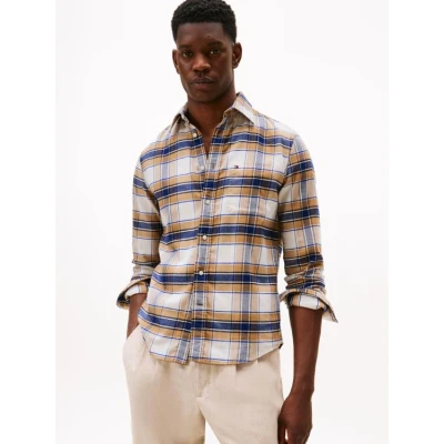 Afbeelding van Tommy Hilfiger Overhemd, Heren, Maat: Small, Safari canvas check