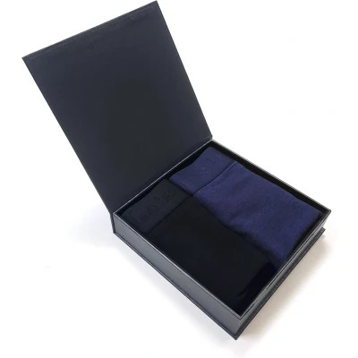 Afbeelding van Comfortabel &amp; Zijdezacht Bamboo Basics Rico Bamboe Boxershorts Heren Giftpack 2 stuks Onderbroek Ondergoed Zwart/Navy L