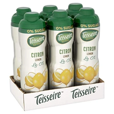 Afbeelding van Teisseire Suikerstroop Low Calorie Sugar Free Cordial Natural Ingredients 1523908, Citroen, 3600 milliliter (verpakking van 6 x 600 ml flessen)