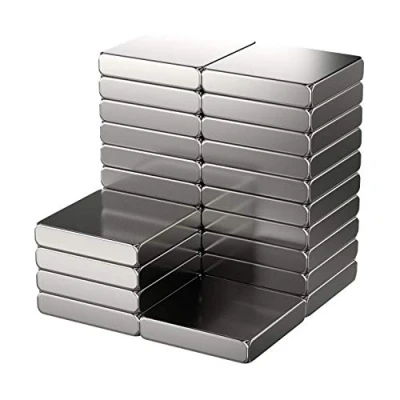 Afbeelding van 25 x Neodymium magneten, rechthoekig 5 1 mm Vernikkeld (NiCuNi) ca. 0,35 kg trek stuks magneetblok N44