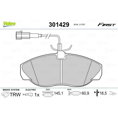 Afbeelding van Valeo Remblokset 301429