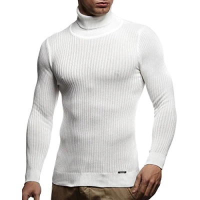 Afbeelding van Leif Nelson Heren pullover gebreide trui LN 1670, Ecru, L