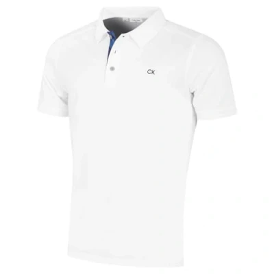 Afbeelding van Calvin Klein Campus Golfpoloshirt Geribbelde Wit/marinee camouflage L