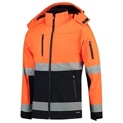 Afbeelding van Tricorp Hi Vis Softshell Jas 403007 Oranje Marine Maat 5XL