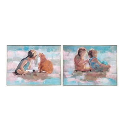 Afbeelding van Canvas DKD Home Decor 80 x 3,5 60 cm Kinderen Shabby Chic (2 Stuks)