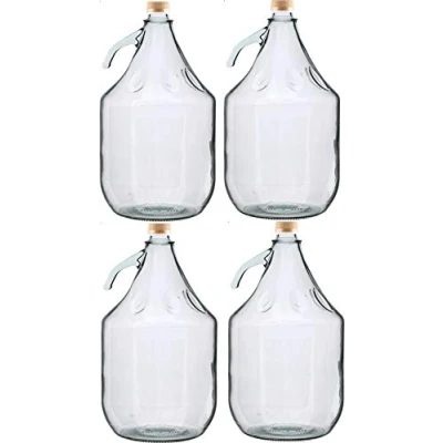 Afbeelding van 4 stuks 5 l fermentatieballonnen met schroefsluiting fles glazen ballon wijnballon gratis levering