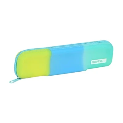Afbeelding van Schoolpennenzak Safta Blauw Groen Geel (20 x 5.5 2 cm)