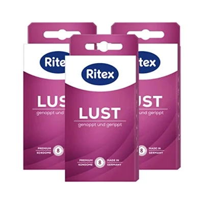 Afbeelding van Ritex LUST condoom, genopt en geribbeld, 24 stuks, Geproduceerd in Duitsland