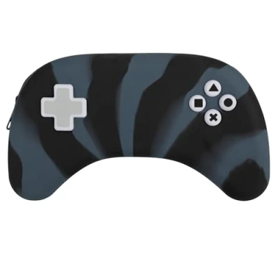 Afbeelding van Siliconen etui voor jongens, met rits, grijs, gamepad 5x22x13cm