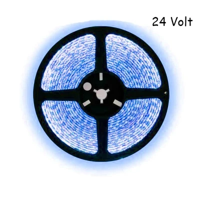 Afbeelding van 5 meter blauw led strip 60Leds/m 24V