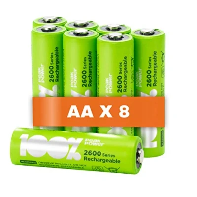 Afbeelding van 100% Peak Power oplaadbare batterijen AA Duurzame Keuze NiMH batterij mignon 2300 mAh 8 stuks