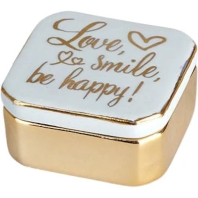 Afbeelding van Balvi Sieradendoos Meow! 4,9 X Cm Porselein Goud/blauw