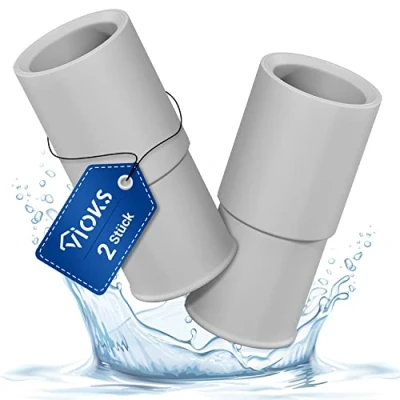 Afbeelding van VIOKS Set 2 x wasmachine afvoerslang adapter 21 op 19 mm Ø waterslangadapter afvoeradapter, afvoeradapter