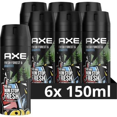 Afbeelding van 6x Axe Deodorant Spray Forest en Graffiti 150 ml