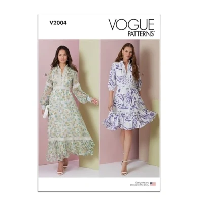 Afbeelding van Vogue V2004Y5 Misses&#039; jurk in twee lengtes Y5 (18 20 22 24 26)
