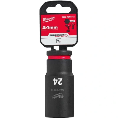 Afbeelding van Milwaukee Accessoires SHOCKWAVE Krachtdop 1/2&quot; lang 24 mm 1 stuk 4932480342