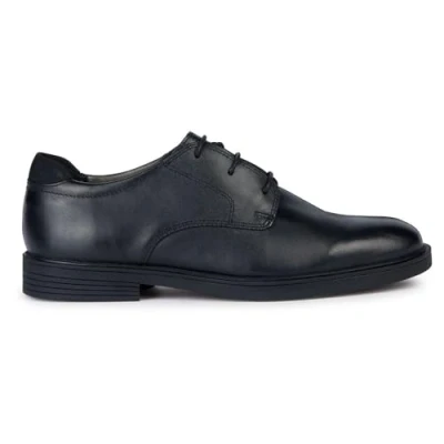 Afbeelding van Geox J Zheeno Veterschoenen voor kinderen, Maat: 38, Black Leer en textiel