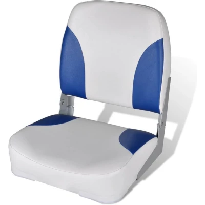 Afbeelding van Bootstoelen 2 St Inklapbare Rugleuning 41X36X48 Cm Blauw Wit