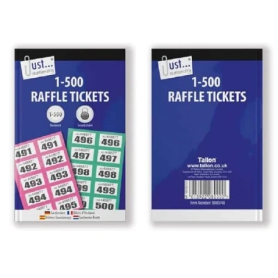 Afbeelding van 1 500 Garderobe Draw Loterij Tombola Genummerde Tickets Boek Fetes School Office