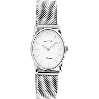 Afbeelding van OOZOO Vintage series zilverkleurige horloge met metalen mesh armband C20256