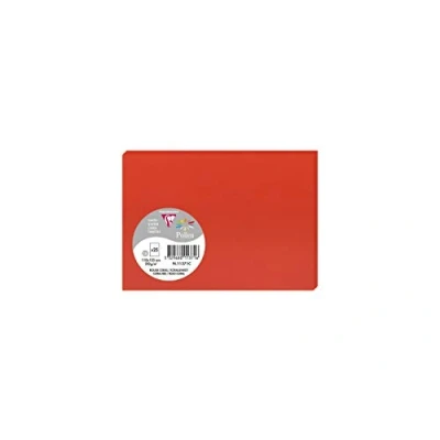 Afbeelding van Clairefontaine 11371C verpakking met 25 afzonderlijke kaarten formaat C6, 11 x 15,5 cm 210 g/m² kleur: koraalrood uitnodigingskaarten voor evenementen en correspondentie Pollen serie