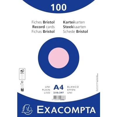 Afbeelding van Steekkaart bristol effen niet geperforeerd 210x297mm Exacompta