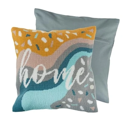 Afbeelding van Trimits Half Stitch Kussen Kit, Terug Inbegrepen, Voorbedrukt Canvas, Garen en Naald 40 x cm (15,75 15,75 in), Home, GCS84
