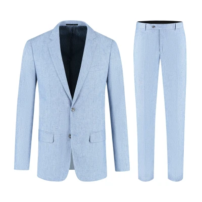 Afbeelding van Gents Pak linnenblend duifblauw Maat 46