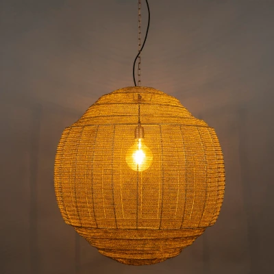 Afbeelding van Dutchbone Meezan hanglamp XL goud Metaal