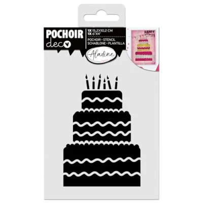 Afbeelding van Aladine Stencil 15x10cm Cake (81268)