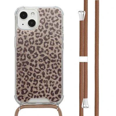 Afbeelding van imoshion Hoesje Geschikt voor iPhone 13 Design met Koord Leopard Mood
