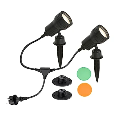 Afbeelding van BRILONER LED Grondspot met spies zwart, 2 stuks