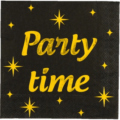 Afbeelding van Servetten Party Time Classy 33x33cm 16 stuks