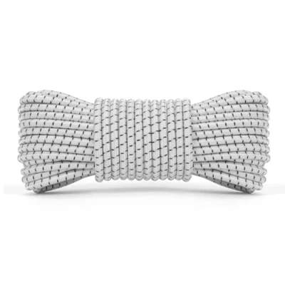 Afbeelding van Abma Cord Bungeekoord 4mm 10M Rubberen Touw Elastisch Koord Expandertouw Spankoord Elastiek voor Camping, Zeildoek, Aanhangwagen, Rugzak, Tentstok, Kajak Wit&amp;Zwart