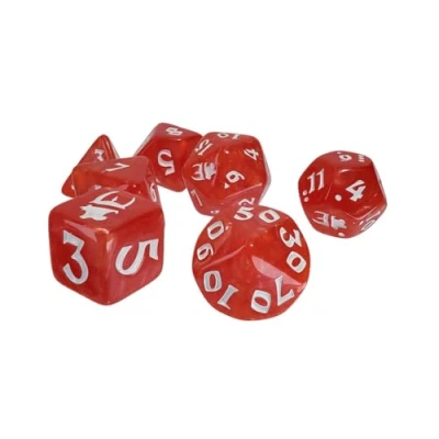 Afbeelding van Munchkin Polyhedral Dice Set Red/White Custom Dice, Perfect for use with Steve Jackson Games, DND, RPGs, Tabletop and Role Playing Adventures