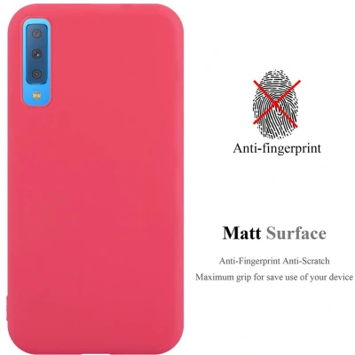 Afbeelding van Cadorabo Hoesje geschikt voor Samsung Galaxy A7 2018 in CANDY ROOD Beschermhoes TPU silicone Case Cover