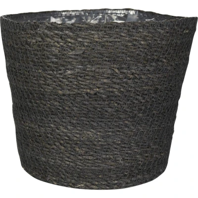 Afbeelding van Steege Plantenpot grijs gevlochten zeegras 18 x 16 cm Plantenpotten