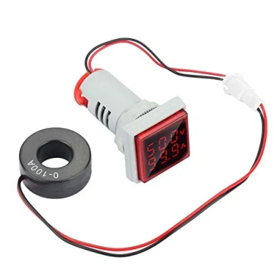 Afbeelding van AC 22mm 60 500V 0 100A Digitale Voltmeter Ampèremeter, LED Dual Display Voltage Current Meter Verschillende kleurendisplay (rood)