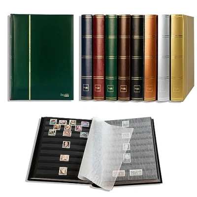 Afbeelding van Prophila 60 zwarte pagina&#039;s insteekboek postzegelalbum groen