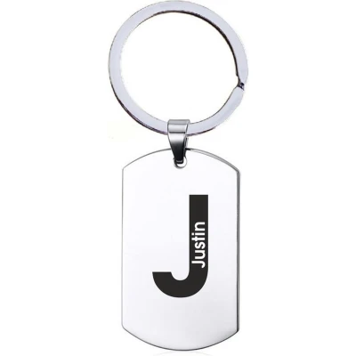 Afbeelding van Naamkado Justin RVS Sleutelhanger