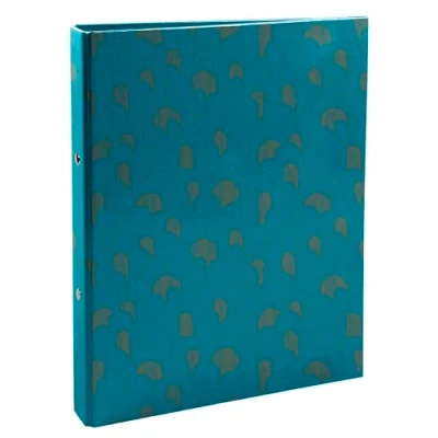 Afbeelding van Exacompta Art. 54450E karton met 10 stevige mappen omzoomd NeoDeco goud bedrukt papier 2 ronde ringen rug 40 mm buitenformaat : 32x26 cm DIN A4 3 verschillende kleuren