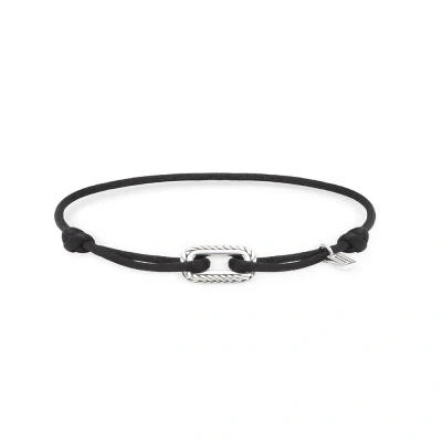 Afbeelding van Buddha to Barbara Koord Armband zilver Zwart 100% Polyester / gerecycled 925 sterling