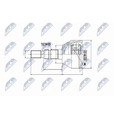 Afbeelding van Homokineet reparatie set, aandrijfas NTY NPZ PL 023