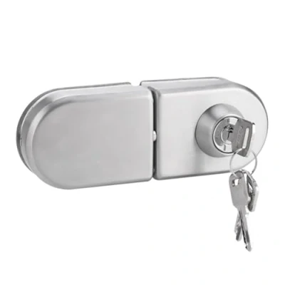 Afbeelding van DEWIN Glazen deurslot, 10 12 mm, roestvrij staal, glas, deurvergrendeling met sleutels openen/sluiten voor thuis, hotel, badkamergebruik