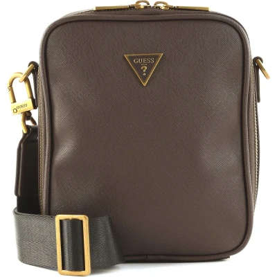 Afbeelding van GUESS Schoudertas Certosa Smart Top Zip Crossbody Flat Dark Brown Donkerbruin