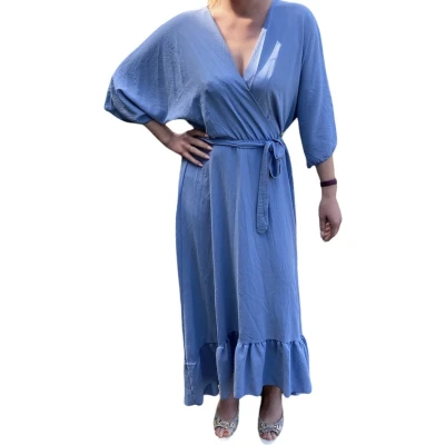 Afbeelding van Maxi jurk, lichtblauw, one size