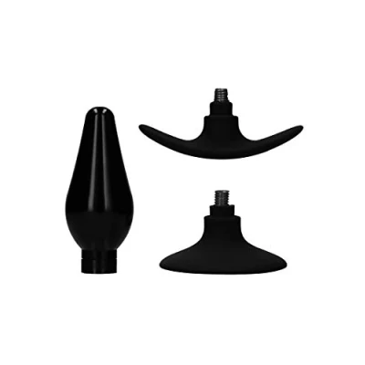 Afbeelding van Shots Ouch! Interchangeable Butt Plug Set Pointed Medium Black