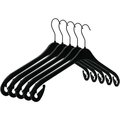 Afbeelding van RSR Hangers Kleerhanger NA 43 plastic 50 stuks Zwarte haak Black Edition 360 draaibare Overhemdenhanger Blouse hanger Jack zwart snelle verzending
