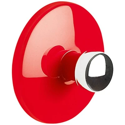 Afbeelding van Spirella Handdoekhaak, zelfklevend, badkamer en keuken, Bowl&quot;, handdoekhouder, kledinghaak zonder boren, Ø5 cm, rood